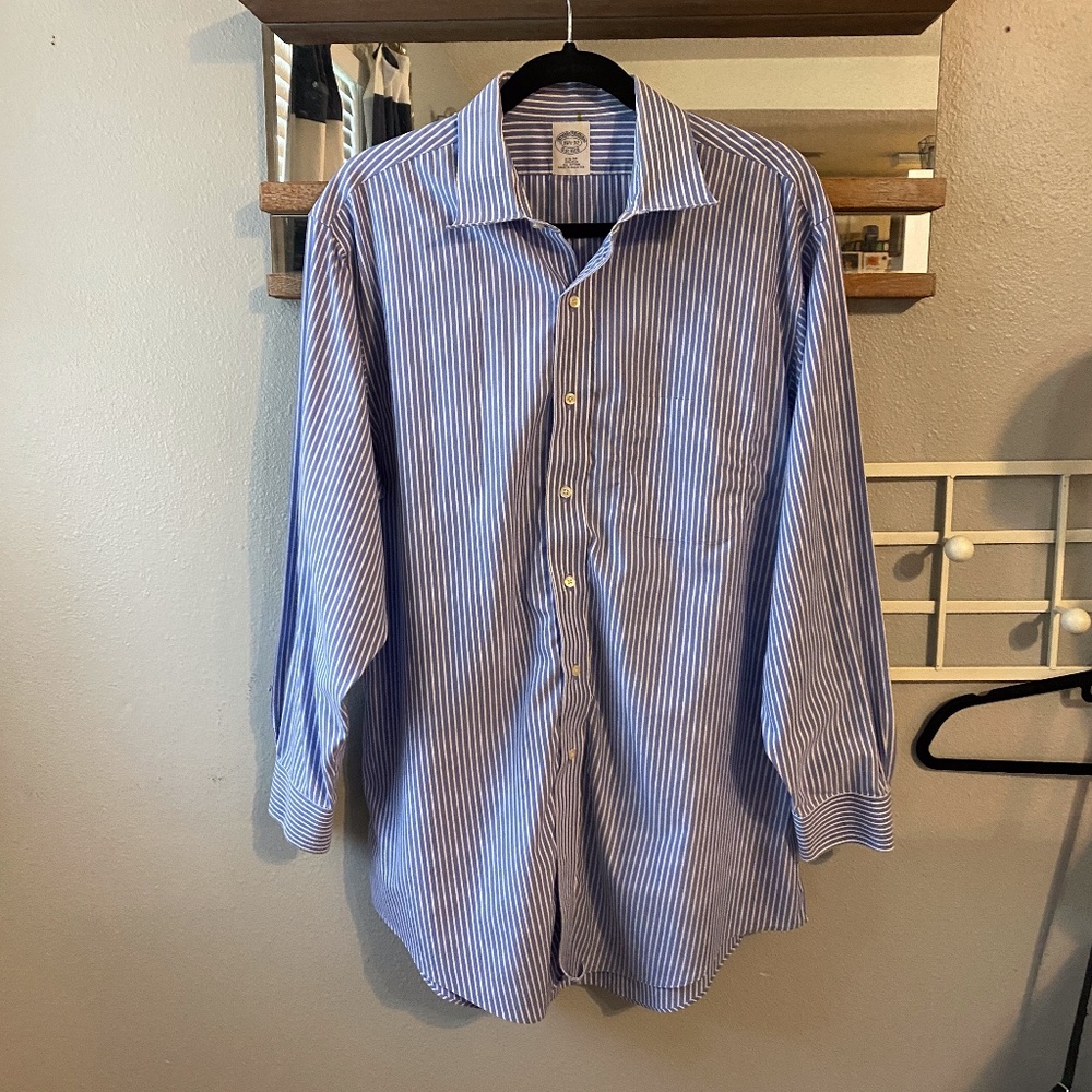 Brooks Brothers Blue & White Striped Dress Shirt